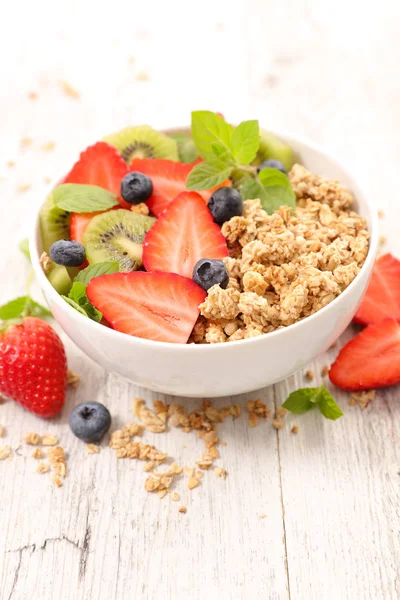 Close View Bowl Oatmeal Wooden Table — Stock Photo, Image