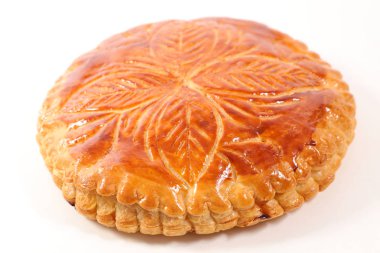 İsa'nın doğuşu kek bakış beyaz arka plan üzerinde kapatın