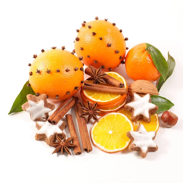 Orange Cinnamon Gingerbread Cookie Isolated White Background — Stock Photo, Image