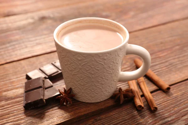 Zblízka Pohled Mléka Čokolády — Stock fotografie