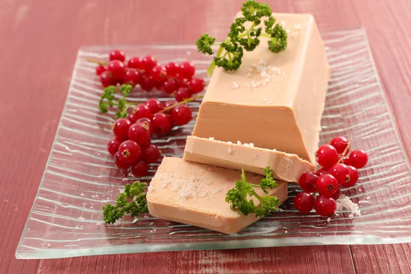 Foie Gras Und Rote Johannisbeere — Stockfoto