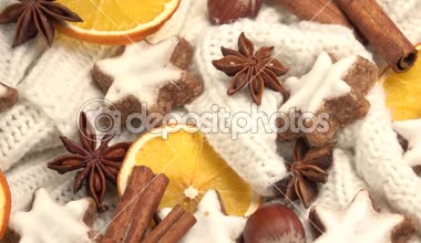 Noel baharat arka plan ve gingerbread