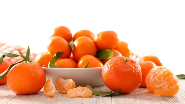 Vista Perto Composição Alimentos Com Clementinas Folhas — Fotografia de Stock