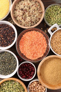 çeşitli tahıl, tahıl ve baklagil