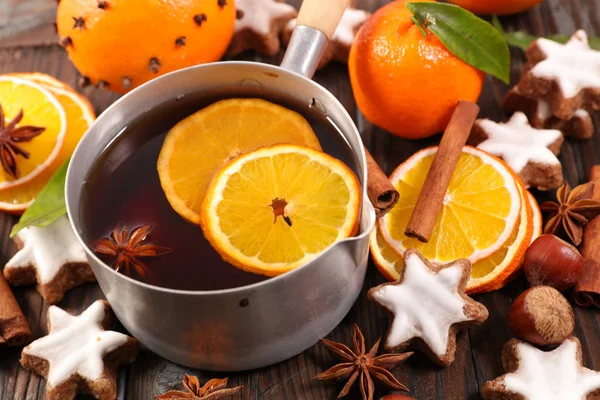 Zimowa Herbata Owoców Przypraw — Zdjęcie stockowe