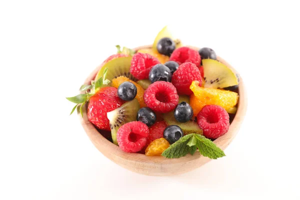 Fruit Salad Bowl Isolated White Background — Stock Photo, Image