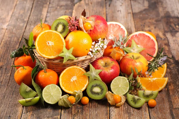 Surtido Frutas Frescas Sabrosas —  Fotos de Stock