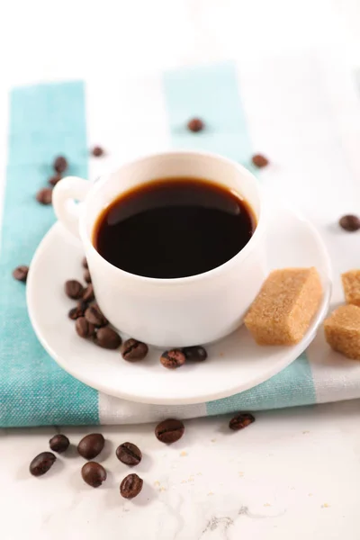 Filiżanka Kawy Cukru Serwetki — Zdjęcie stockowe
