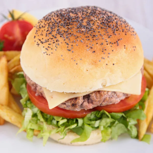 Hamburger Con Manzo Formaggio — Foto Stock