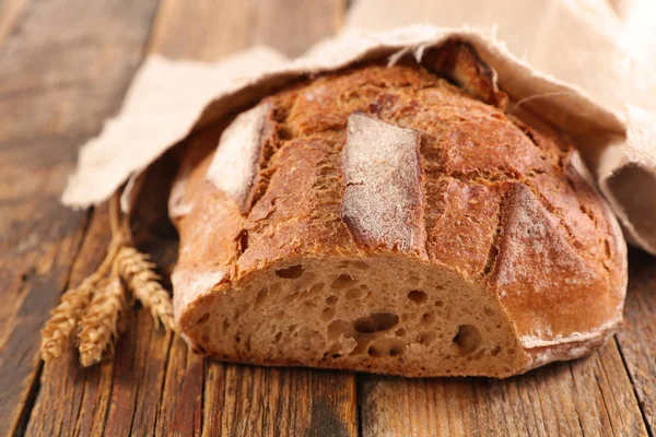 Хлеб Деревянном Фоне Стола — стоковое фото