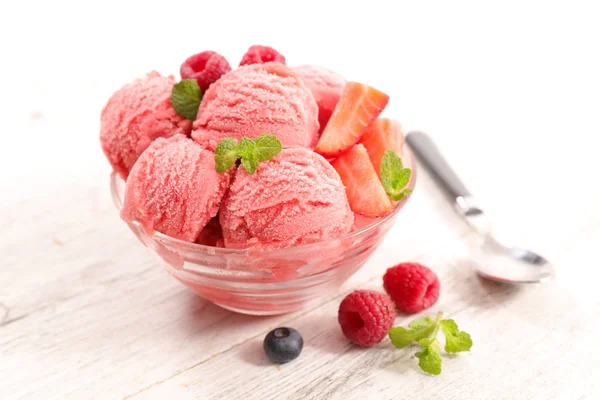 Helado Con Fruta Bayas — Foto de Stock