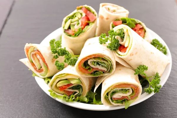 Emballage Sandwich Aux Légumes — Photo