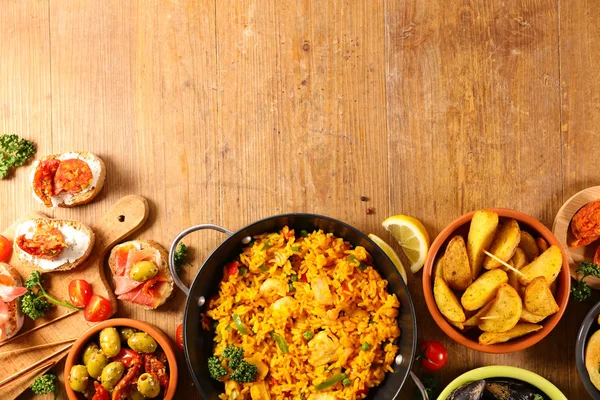 Çeşitli Spanyol Gıda Yakın Çekim — Stok fotoğraf