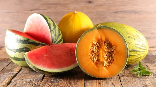 Vari Tipi Melone — Foto Stock