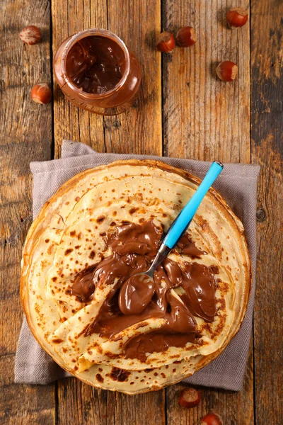 pancakes crepes with chocolate