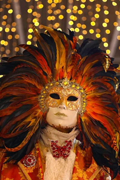 Carnaval Tradicional Veneza Retrato Máscara — Fotografia de Stock