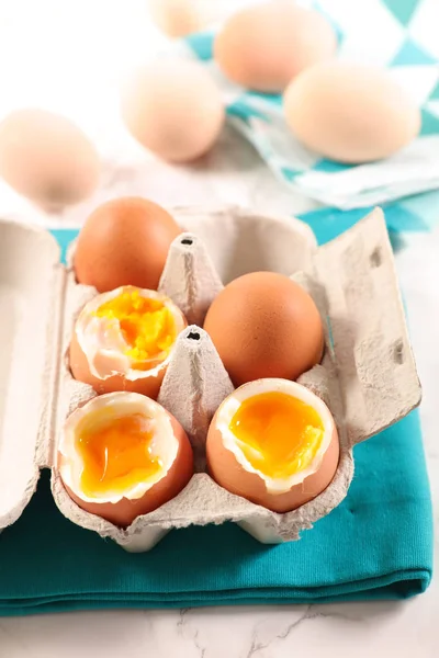 Telur Rebus Dalam Kotak — Stok Foto