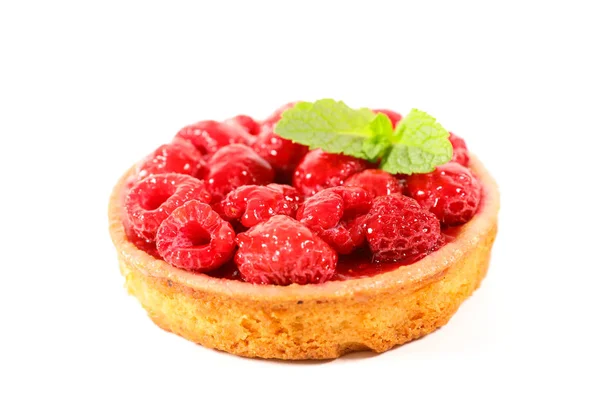 Raspberry Cake White Background — Stock Photo, Image