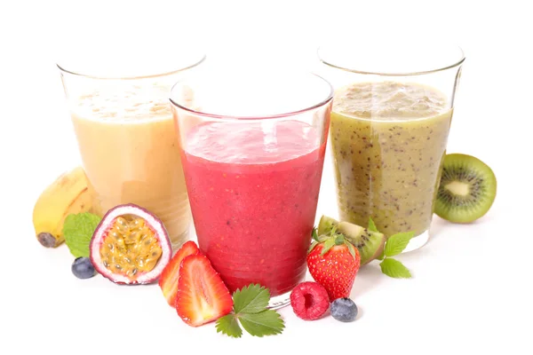 Vruchtensap Smoothie Witte Achtergrond — Stockfoto