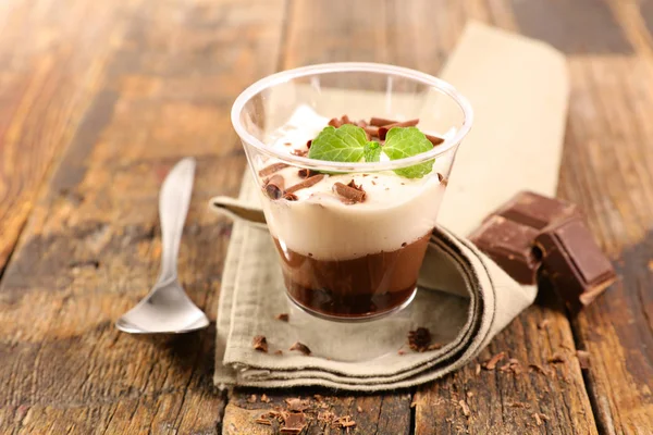 Mousse Chocolat Crème Fouettée — Photo