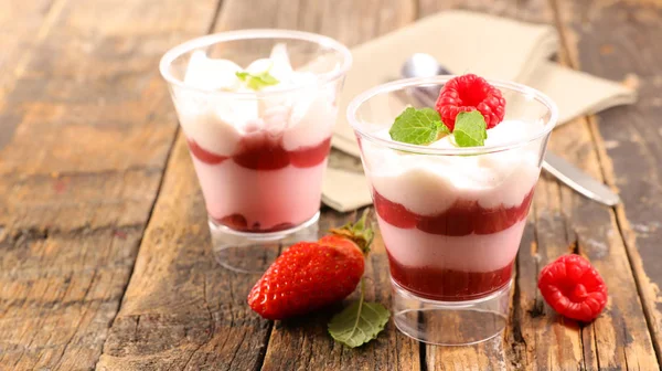 Berry Fruit Mousse Whipped Cream — Stock Photo, Image