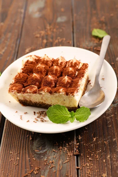 Delicious Tiramisu Cake Portion — Stock Photo, Image