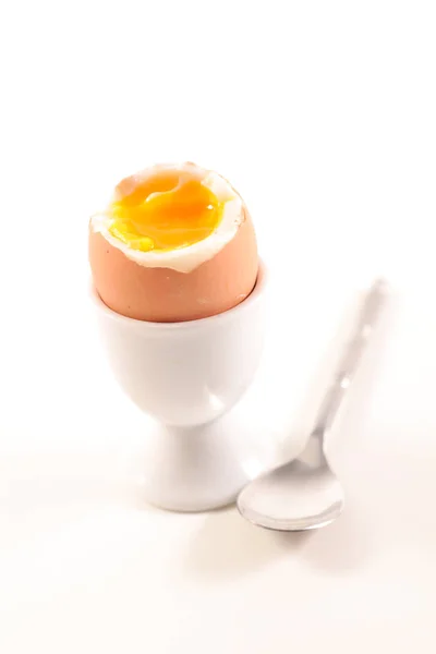 Soft Boiled Egg White Background — Stock Photo, Image