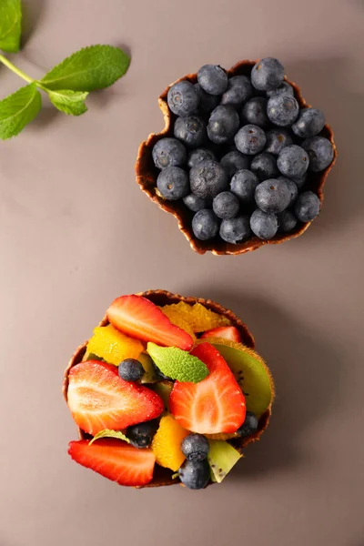 mixed fruit salad with blueberry and strawberry
