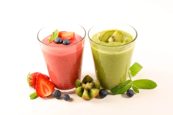 Fruktsmoothie Fruktjuice Isolerad Vit Bakgrund — Stockfoto