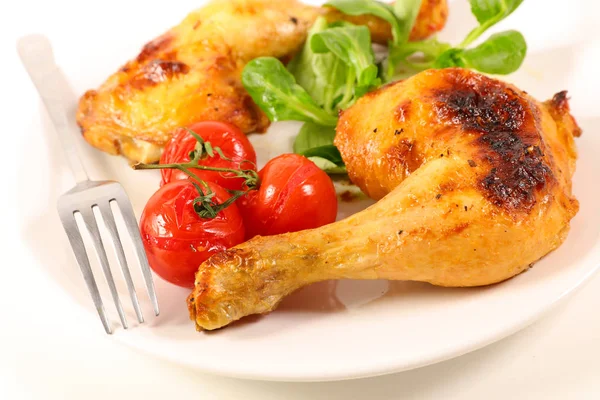 Ayam Panggang Kaki Dan Salad — Stok Foto
