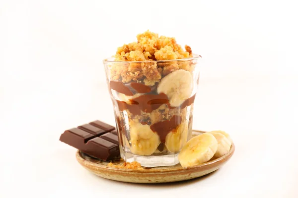 Crumble Com Banana Chocolate — Fotografia de Stock