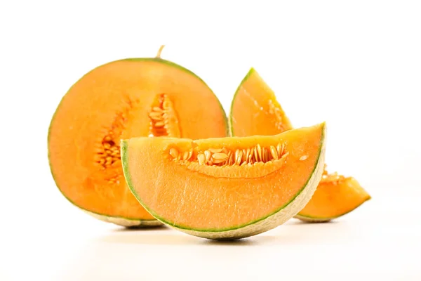 Melon Isolerad Vit Bakgrund — Stockfoto