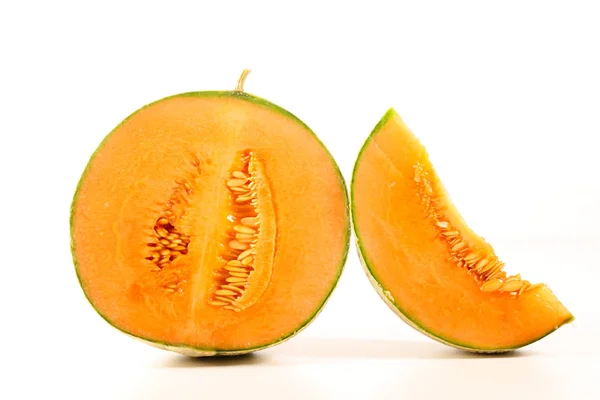 Melon Isolerad Vit Bakgrund — Stockfoto