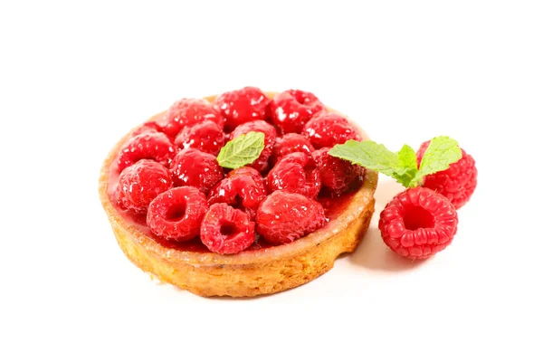 Raspberry Tart Isolated White Background — Stock Photo, Image