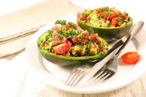 Ensalada Aguacate Aislada Sobre Fondo Blanco —  Fotos de Stock