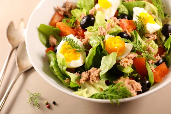 Gemengd Fruit Salade Met Tonijn Tomaat — Stockfoto