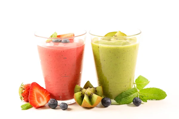 Suco Frutas Smoothie Isolado Fundo Branco — Fotografia de Stock