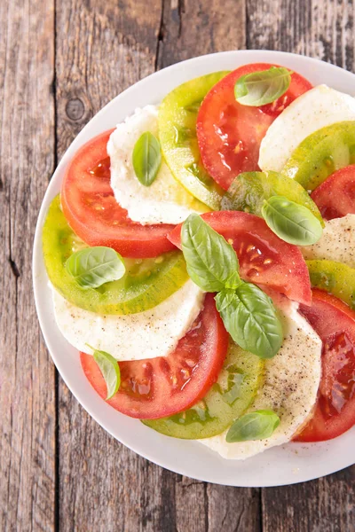 Tomato Salad Caprese Salad Mozzarella Basil — Stock Photo, Image
