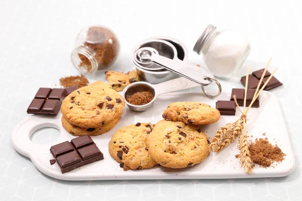 Koekjes Met Chocolade Chip Ingrediënt — Stockfoto