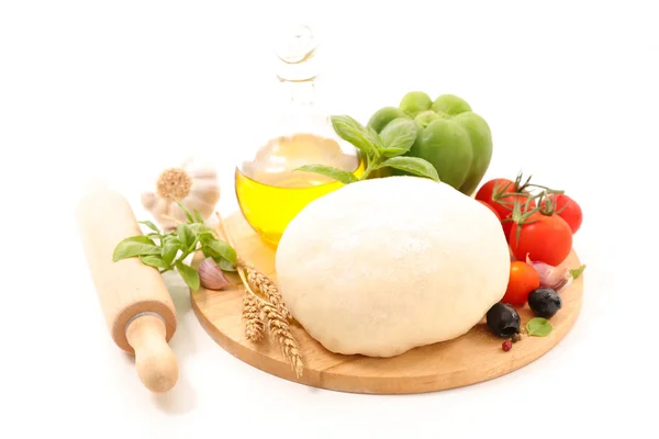 Raw Dough Ingredient Isolated White Background — Stock Photo, Image