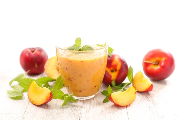 Jus Fruits Pêche Smoothie Menthe — Photo