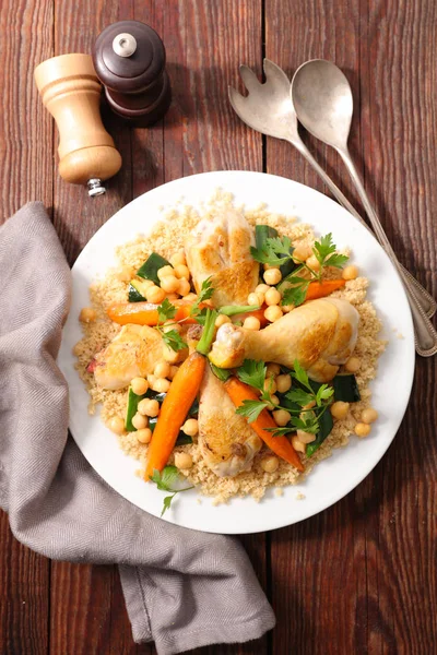 Cuscús Con Patas Pollo Verduras — Foto de Stock