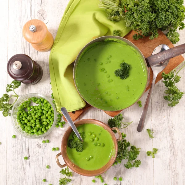 Зелений Гороховий Суп Приготування Холодного Супу — стокове фото