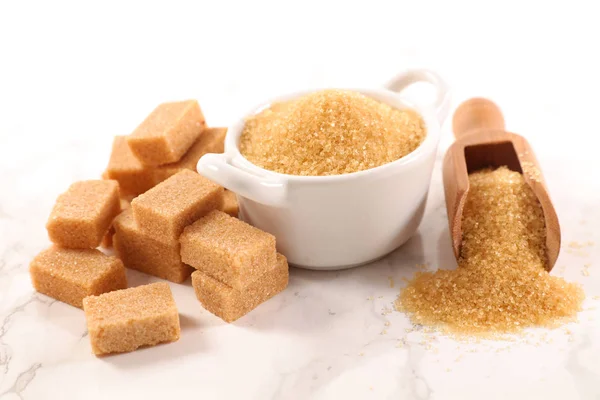 Kostka Prášek Hnědého Cukru — Stock fotografie