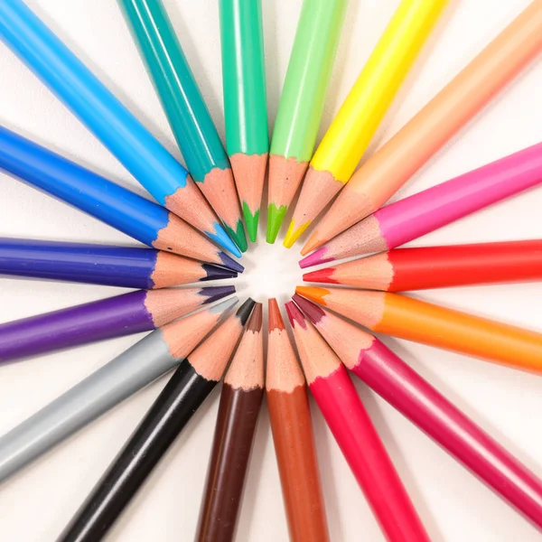 Colored Pencil Top View — Stock Photo, Image