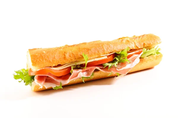 Sandwich Dengan Ham Keju Dan Tomat — Stok Foto