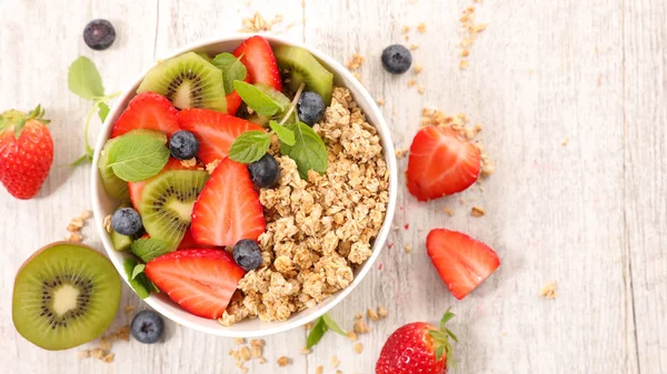 Havermout Met Muesli Fruit — Stockfoto