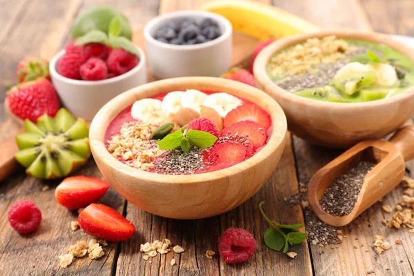 Smoothie Bowl Gezond Ontbijt Met Fruit Granen — Stockfoto