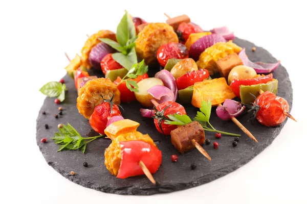 Grilled Vegetable Skewer Healthy Barbecue — Stock Photo, Image