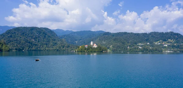 Lac Bled Slovénie Vue Aérienne — Photo